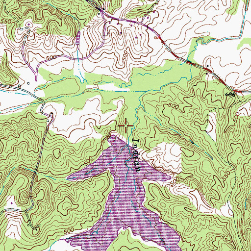Topographic Map of Indian Creek Lake Number 87-1, TN