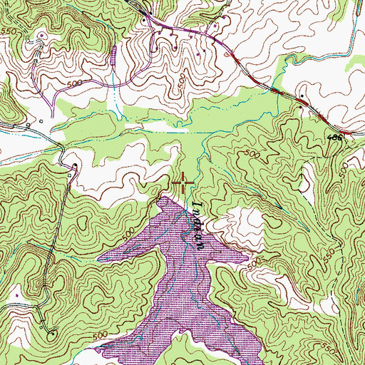 Topographic Map of Indian Creek Number 87-1 Dam, TN