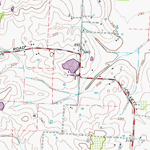 Topographic Map of Joe Cottons Lake Dam, TN