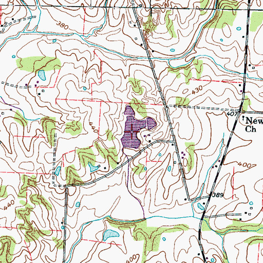 Topographic Map of Jones Farm Lake, TN