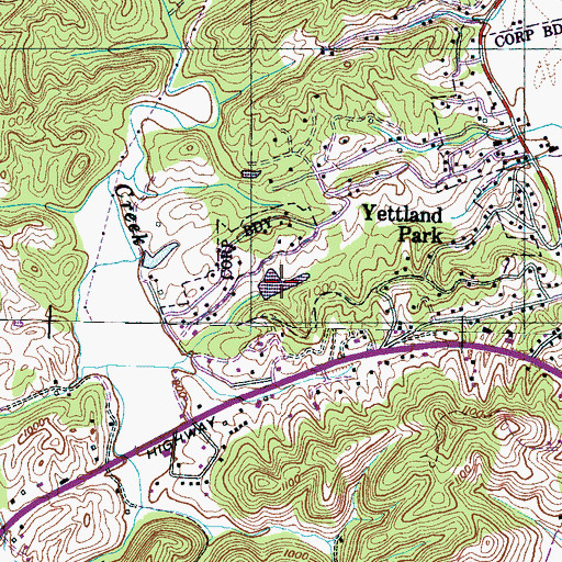 Topographic Map of Waters Estate Lake, TN