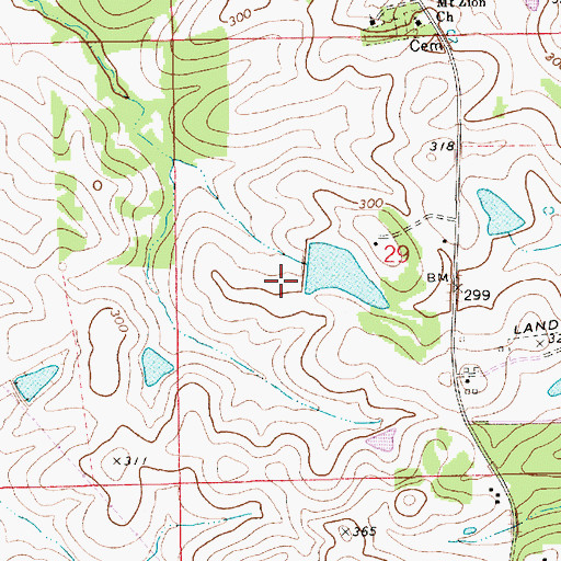 Topographic Map of Arrington Number 1 Dam, AL