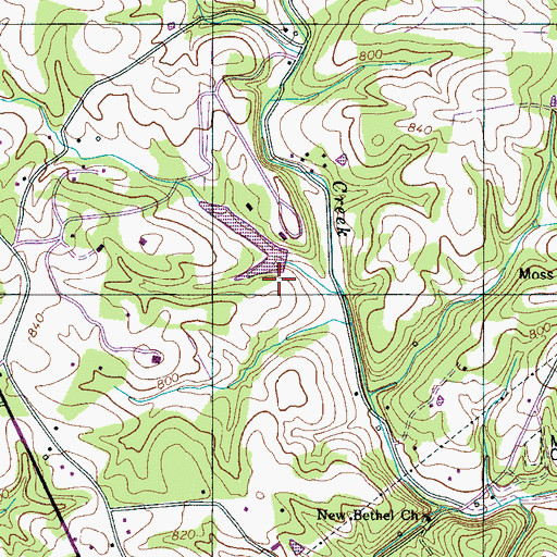 Topographic Map of Cedar Crest Camp Lake Dam, TN