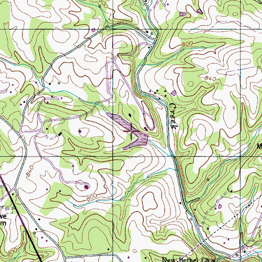 Topographic Map of Cedar Crest Camp Lake, TN