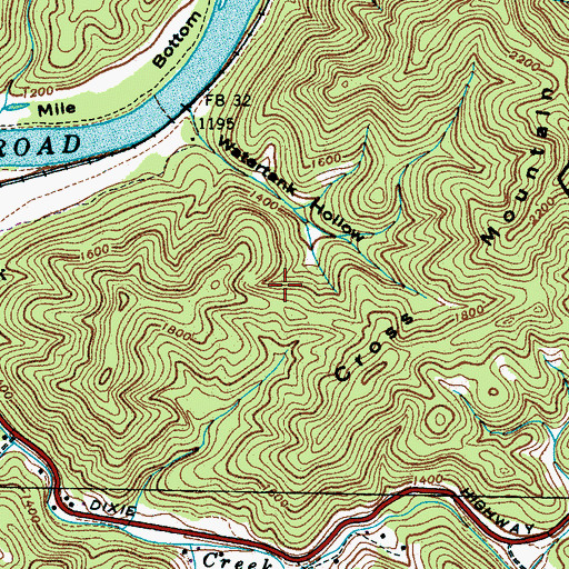 Topographic Map of Allen Branch Fish Pond Dam, TN