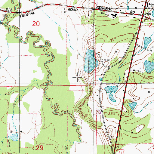 Topographic Map of Lake Wallock, AL