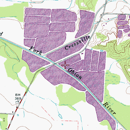 Topographic Map of Creswell Lake Number Twenty-three Dam, TN