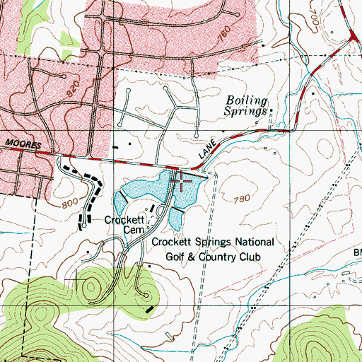 Topographic Map of Crockett Springs Lake Dam, TN