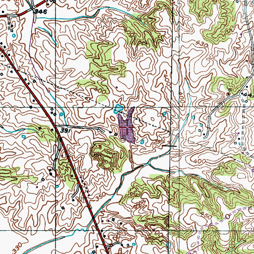 Topographic Map of Hall Lake, TN