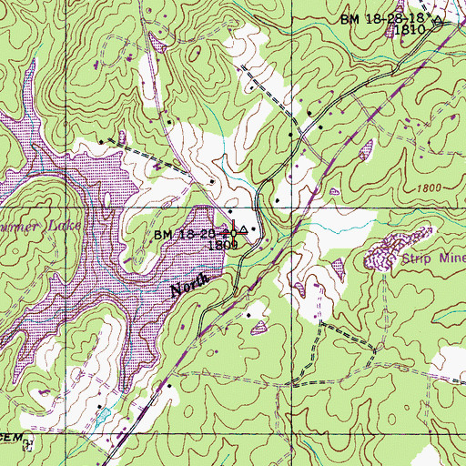 Topographic Map of Larry Turner Lake Dam, TN