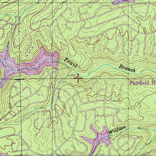 Topographic Map of Glastowbury Lake Dam, TN