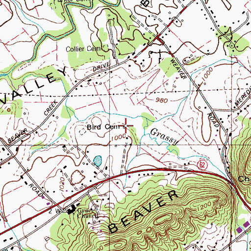 Topographic Map of Jimmy Baisley Lake Dam, TN