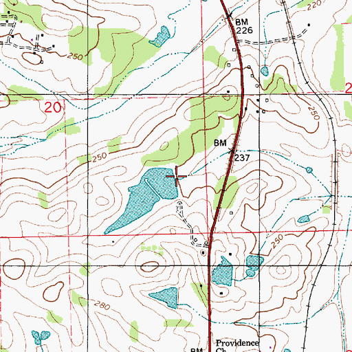 Topographic Map of Edward Myers Dam, AL