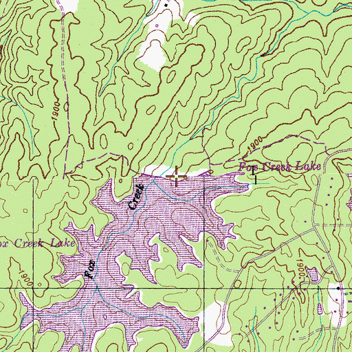 Topographic Map of Fox Creek Lake Dam, TN