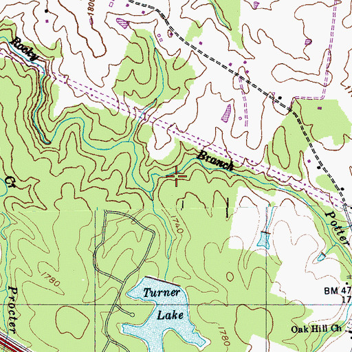 Topographic Map of Hill Lake Number One Dam, TN