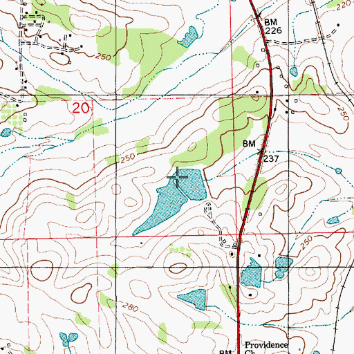 Topographic Map of Myers Number 2 Dam, AL