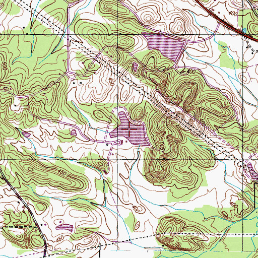 Topographic Map of Butterworth Lake, TN