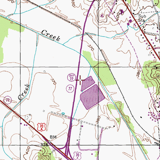 Topographic Map of Huntingdon Sewage Lagoon Dam, TN