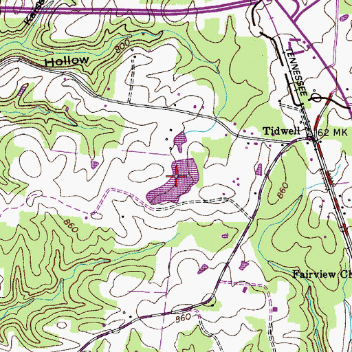 Topographic Map of Craig Lake Number Two, TN