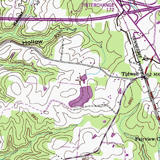 Topographic Map of Craig Lake Dam Number Two, TN