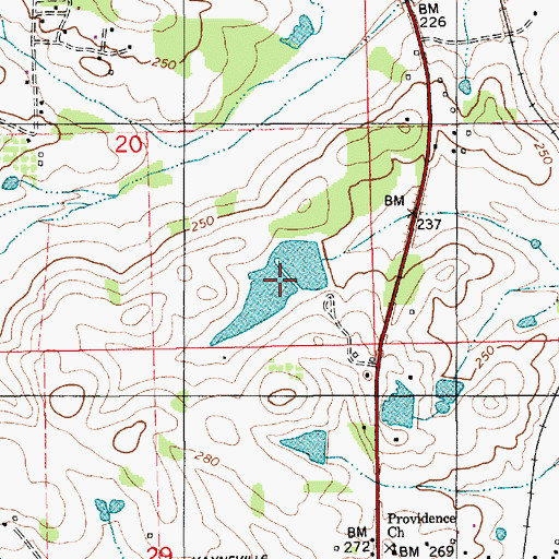 Topographic Map of Myers Number Two Lake, AL