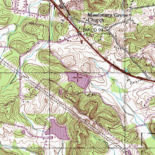 Topographic Map of Blackburn Lake, TN