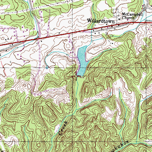 Topographic Map of Rucker Dam, TN