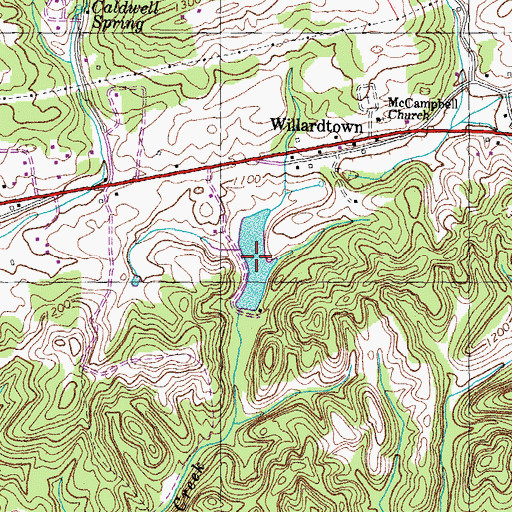 Topographic Map of Rucker Lake, TN