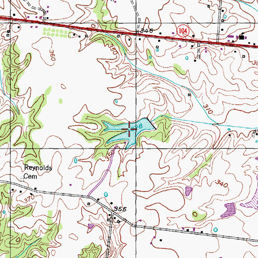 Topographic Map of Pillow Lake, TN
