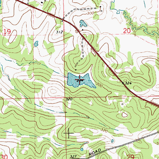 Topographic Map of Brooks Lake Number Two, AL