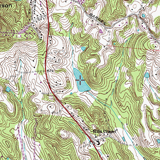 Topographic Map of Resha Lake, TN