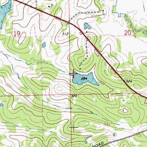 Topographic Map of Brooks Number 2 Dam, AL