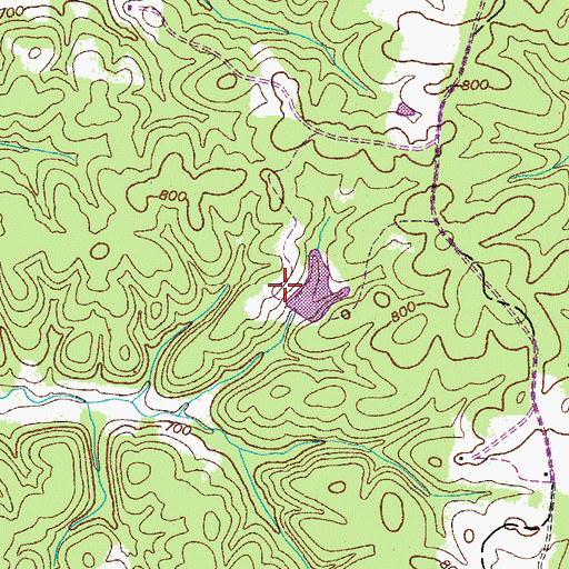 Topographic Map of Burch Lake Dam, TN