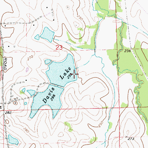 Topographic Map of Davis Number 2 Dam, AL