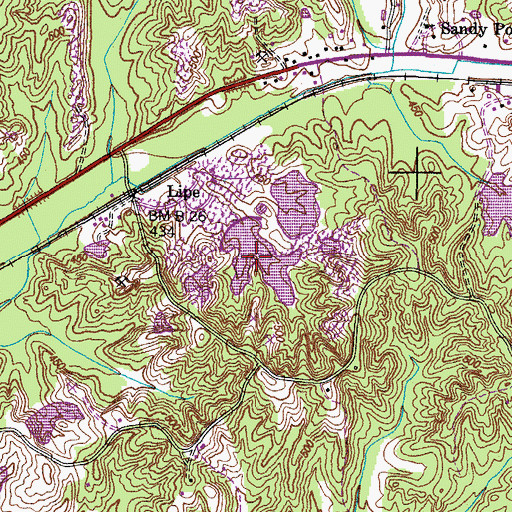 Topographic Map of Hardy Sand Company Lake, TN