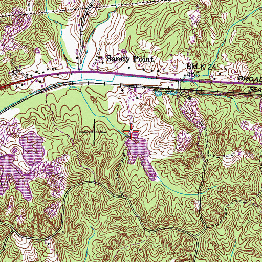Topographic Map of C H Sullins Dam, TN