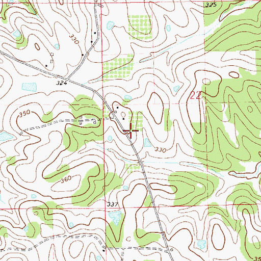 Topographic Map of Turnipseed Lake Dam, AL