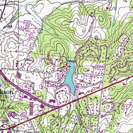 Topographic Map of Luther Lake Dam Number One, TN