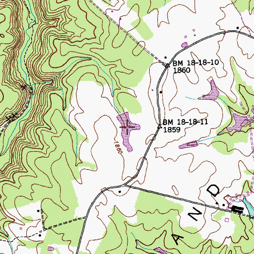Topographic Map of Frank Lake, TN