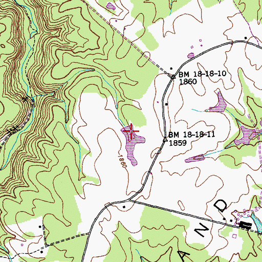 Topographic Map of Frank Dam, TN