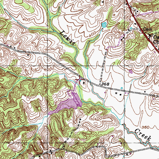Topographic Map of Lewis Creek Tributary Lake 60-11, TN