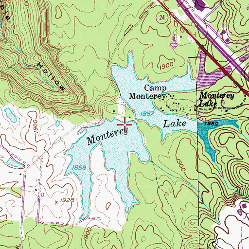 Topographic Map of Monterey Lake Dam Number Two, TN