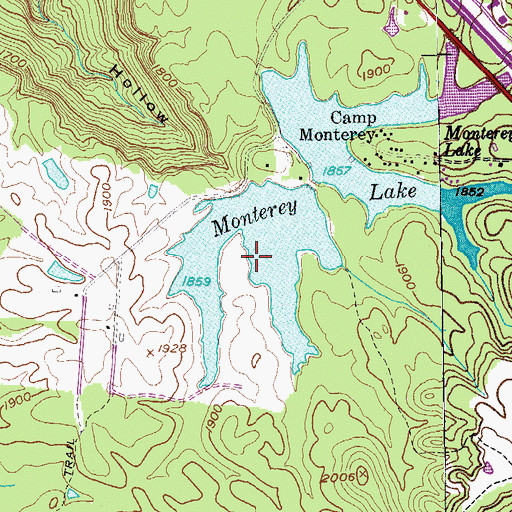 Topographic Map of Monterey Lake Number Two, TN