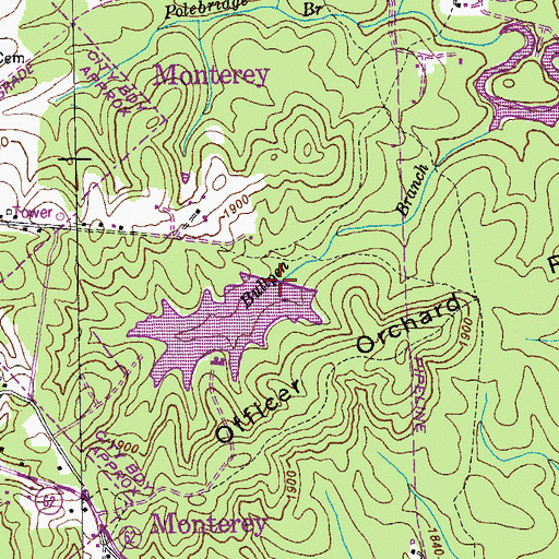 Topographic Map of J E Walker Lake Dam, TN