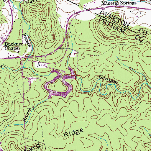 Topographic Map of City of Monterey Water Supply Dam, TN