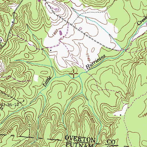 Topographic Map of Camp Monterey Lake Dam, TN
