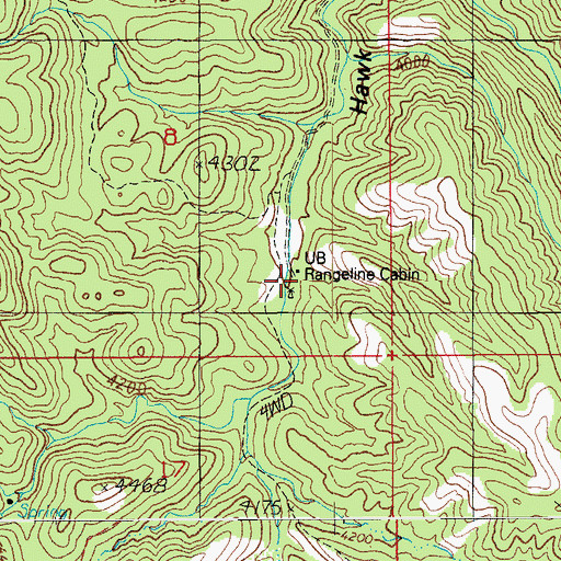 Topographic Map of U B Rangeline Cabin, AZ