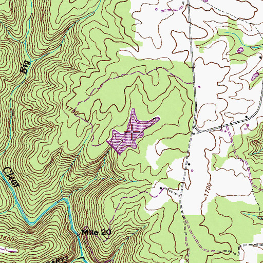 Topographic Map of Gene Rogers Lake, TN