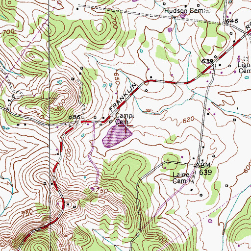 Topographic Map of Putnam Lake Dam, TN