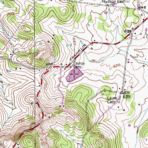 Topographic Map of Putnam Lake, TN